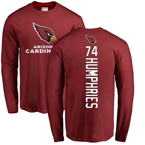 Arizona Cardinals Men Maroon D.J. Humphries Backer NFL Football 74 Long Sleeve T Shirt